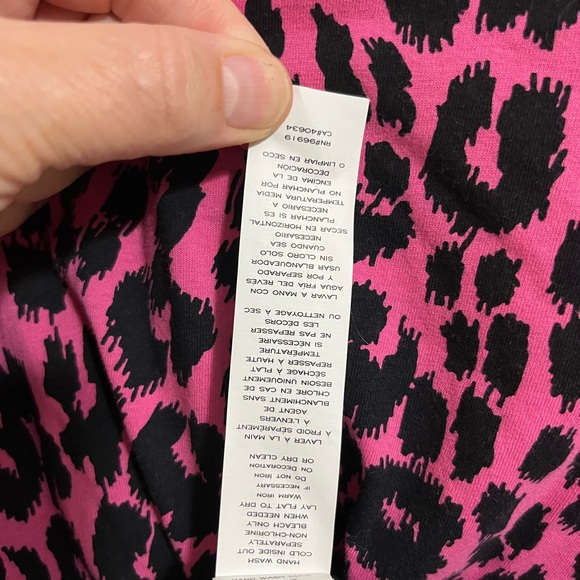 Marc Jacobs Pink/Black Animal Print and Striped Dress Size Medium - Picture 7 of 10